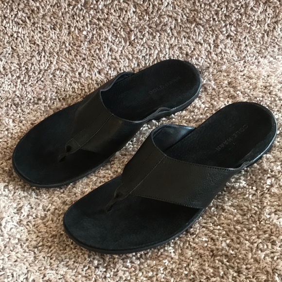 Cole Haan Shoes Cole Haan Mens Black Leather Thong Sandals Size M Poshmark